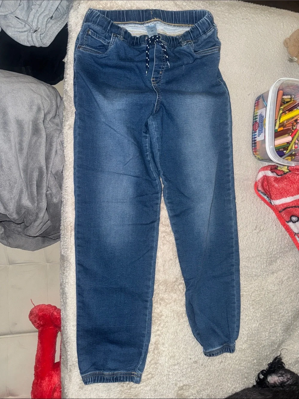 Carter's Boys Blue Denim-Style Jogger Sweatpants